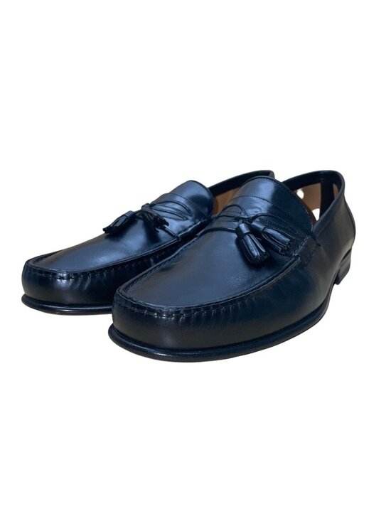 Santoni Men’s Black Leather Tassel Formal Slip-On Dallas Loafers Size 11 EE main image 8